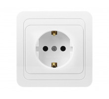 Розетка 1 местная СУ "Марс", земля 16А белая (SBE-02w-16-S1-Z) Smartbuy