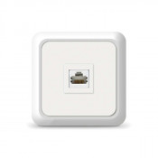 Розетка ОУ компьютерная 1-м бел. (керам. осн., RJ45 Олим) 1075 UNIVersal