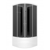 Душевая кабина 80х80х218 D-S Delight SLIM 88, ВЫСОКИЙ поддон, Черн стенки, стекло Тонированное