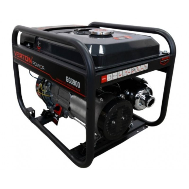 Генератор бенз VERTON POWER GG3900 (2,8/3,2 кВт, 230В, 7л.с., ручной старт, 12В, бак 12л, цифров. дисплей, 4-х тактный)