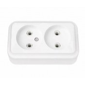 Розетка 2 мест. ОУ без заземл BYLECTRICA (Пралеска) (РА16-260) белая Nil4810158000533