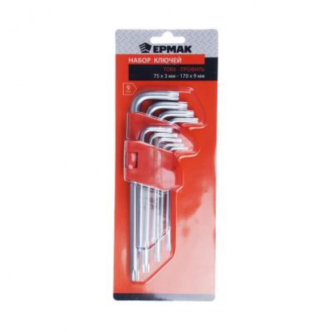 Набор ключей TORX-профиль 9пр. (75х3мм-170х9мм) Ермак 657-024
