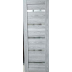Дверное полотно 700x2000 Атум Х7 Серый Дуб матовое стекло (Smoke white gloss)