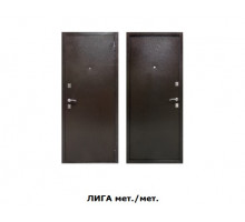 Дверь металлическая "Лига Мет/Мет" 2000*860 ПРАВАЯ (Металл 1.0 мм, Толщина дверного полотна: 60 мм)
