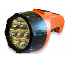 Фонарь ручной аккумуляторный Облик 207 (акк. 4V 0.7Аh) 7св/д (32lm), оранжевый/пластик, 2 режима, вилка 220V