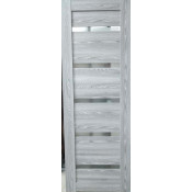 Дверное полотно 600x2000 Атум Х7 Серый Дуб матовое стекло (Smoke white gloss)