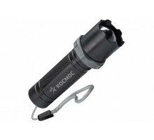 Фонарь ручной аккумуляторный Космос KOS117Lit (лит. акк.3,7V 0,45Ah) 1св/д 1W,70lm, линза, zoom,100м, чёрн.з/у USB, IP53