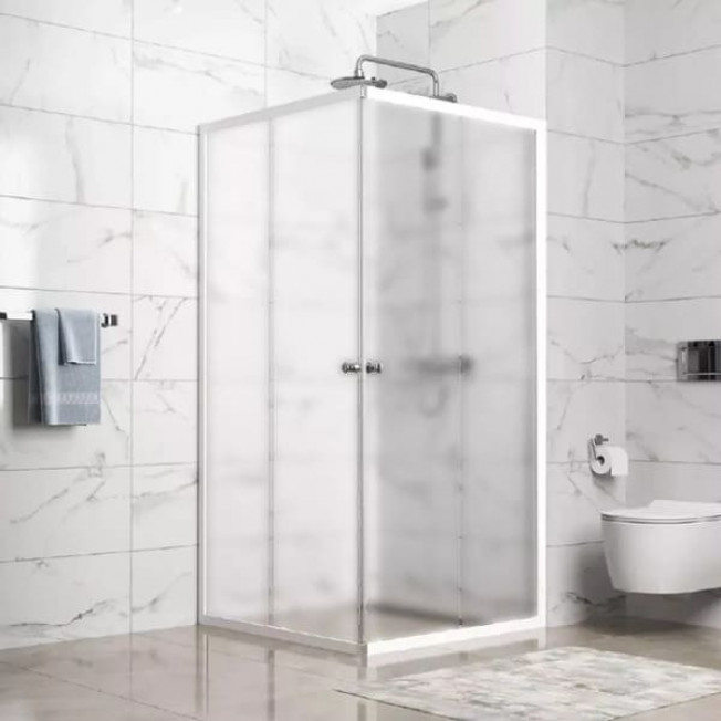 Душевое ограждение 90х90х190 см, Domani-Spa Cube 99, без поддона, сатин-матированное стекло 4мм