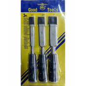 Набор стамесок 3шт Good Tools, ударные с черной ручкой