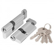 Механизм цилиндровый с вертушкой (барашком) AJAX AX102/70 mm (30+10+30) CP хром 5 кл.