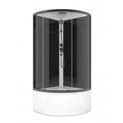 Душевая кабина 90х90х218см D-S Simple V1.2 high, Высокий поддон, черные стен, стекло прозр., профиль Graphite, Black