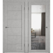 Дверное полотно 700x2000 Атум Про Х32 Антик лофт с зеркалом (Antic loft reflex)