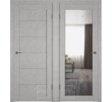 Дверное полотно 700x2000 Атум Про Х32 Антик лофт с зеркалом (Antic loft reflex)