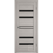 Дверное полотно 700x2000 Атум Про Х26 Дуб Каменный черное стекло (Stone oak black gloss)