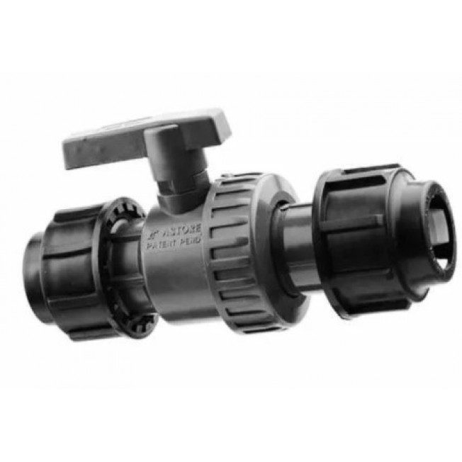 Кран шаровый компрес. PN16 20х20мм ПНД