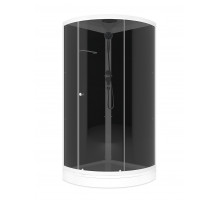 Душевая кабина 90х90х218см D-S Simple V1.2 99 Низкий поддон, Черные стенки, стекло тонированное, 1 дверь