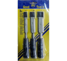 Набор стамесок 3шт Good Tools, ударные с черной ручкой