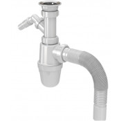 Сифон B1025, для кухни 1 1/2" х40 с носиком, с гофрой 40х40/50, Акватер *ер98092