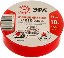 Изолента ПВХ 15/10 красная 0.15х15 мм, 10 м 190% растяж. 3850 ЭРА