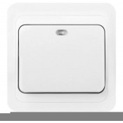 Выключатель СУ 1-клавиш. "Марс", Индикатор, 10А белый (SBE-02w-10-SW1-1) Smartbuy