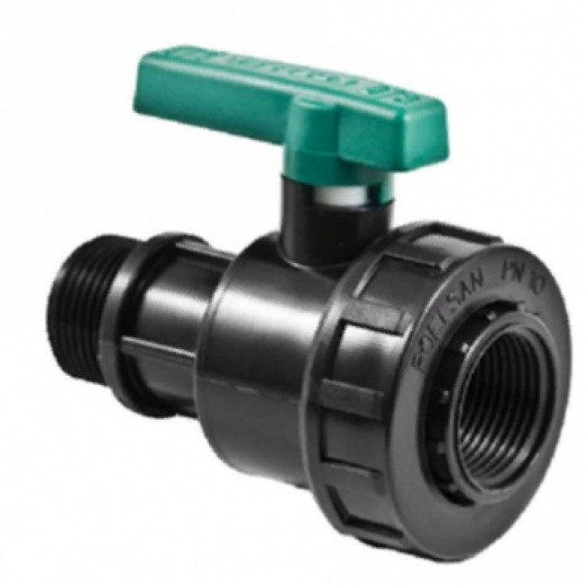 Кран шаровый НР 20х1/2" компрес. комбинир. PN16 ПНД