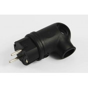 Вилка Угловая земля каучук 16А IP44 черная 9220 0229 ASD/InHome