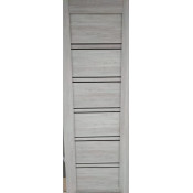Дверное полотно 700x2000 Атум Про Х28 Дуб Каменный черное стекло (Stone oak black gloss)