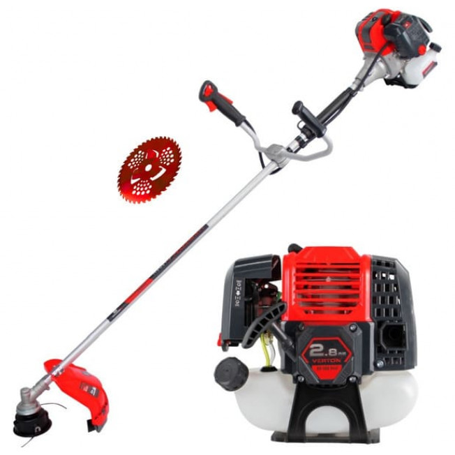 Бензиновый триммер VERTON garden BR-560 Prof - 56 см3, 2.8 л.с., 2.1 кВт, Цельна штан, профес. ранец, диск 40Т, катушка)