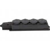 Колодка ОУ четверная 4 гн. с загл. каучук 2P+PE 1x16A 220-240V IP54 черн. 4104 (Турция) NE-AD