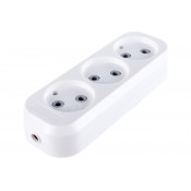 Колодка для удлинителя 3-местн б/з 10А 220В, 2.2кВт (белая, корп. PS) 1518 UNIVersal