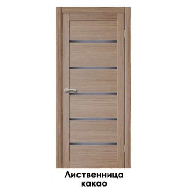 Дверное полотно 600мм остекленное царговая ЭкоШпон Лиственница КАКАО 3D COMFORT-2 *ВЫВОДИТСЯ
