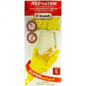 Перчатки латек. хозяйст S, Для деликат. уборки с х/б напыл. Komfi DGL016L