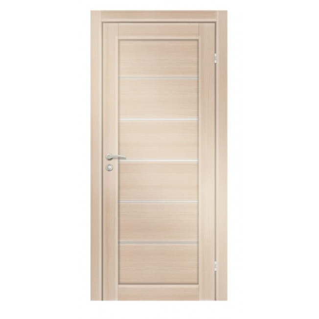 Дверное полотно 800мм "Беленый дуб Стиль 1 или Канзас", остекленное Матовое стекло, царговая ЭкоШпон